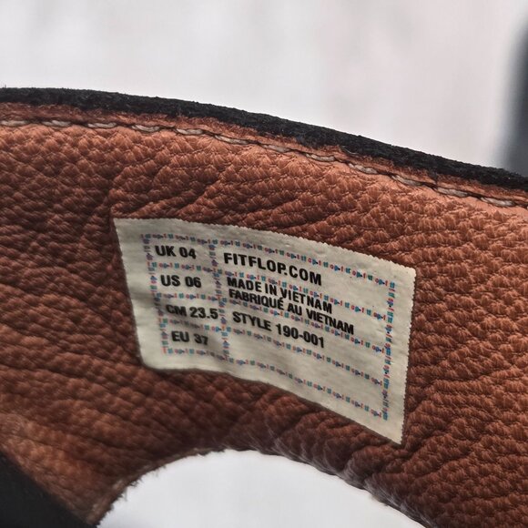 Fitflop Arena Sandals 6 Black Suede Open Toe Strappy Minimalist Comfort Platform - Picture 8 of 12